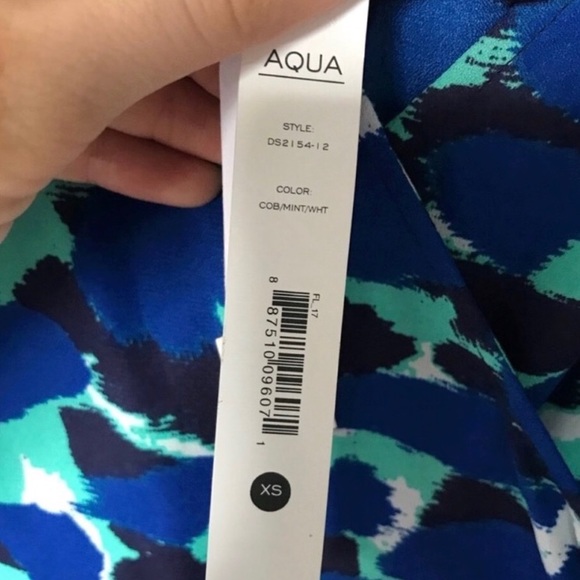 Blue Mint and White Spaghetti Strap Dress - Picture 6 of 8